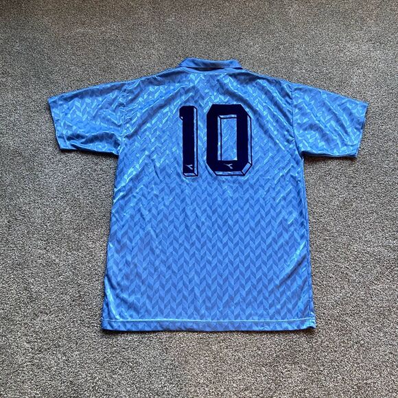 RARE VINTAGE 90S IFA DIADORA ISRAEL SOCCER JERSEY #10 BLUE COLLARED SIZE XL - Picture 2 of 10